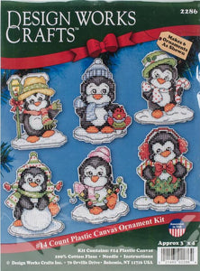 DIY Design Works Penguins on Ice Christmas Plastic Canvas Ornament Kit 2286