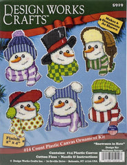 DIY Design Works Snowmen in Hats Christmas Plastic Canvas Ornament Kit 5919
