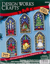 Load image into Gallery viewer, DIY Design Works Stained Glass Christmas Plastic Canvas Ornament Kit 5909