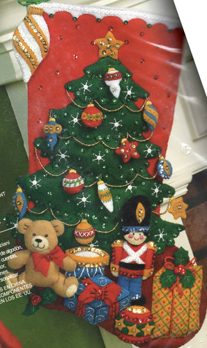 DIY Bucilla Under the Tree Christmas Toys Bear Holiday Felt Stocking Kit 86303