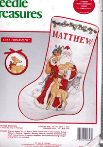 DIY Needle Treasures Father Christmas Counted Cross Stitch Stocking Kit 02848