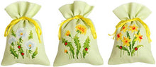 Load image into Gallery viewer, DIY Dandelions Potpourri Favor Gift Bag Counted Cross Stitch Kit set/3