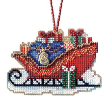 Load image into Gallery viewer, DIY Mill Hill Traditional Sleigh Christmas Glass Bead Cross Stitch Ornament Kit