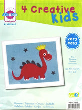 Load image into Gallery viewer, DIY Vervaco i Stitch Dinosaur Kids Needlepoint Beginner Starter Kit 5&quot; x 7&quot;