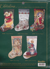 Load image into Gallery viewer, DIY Bucilla Visions Sugarplums Christmas Counted Cross Stitch Stocking Kit 84026