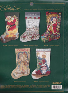 DIY Bucilla Visions Sugarplums Christmas Counted Cross Stitch Stocking Kit 84026