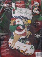 DIY Bucilla Santa's Coming to Town Rudolph Christmas Felt Stocking Kit 84941