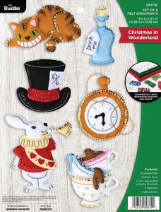 DIY Bucilla Christmas in Wonderland Alice Holiday Felt Ornament Kit 89379E