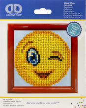 Load image into Gallery viewer, DIY Diamond Dotz Wink Wink Emoji Kids Beginner Facet Art Craft Kit Frame 4&quot;