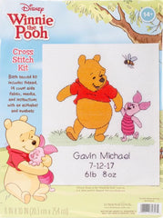 DIY Dimensions Winnie the Pooh Birth Record Baby Counted Cross Stitch Kit 35357