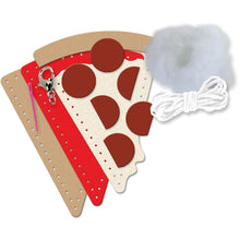 Load image into Gallery viewer, DIY Sew Cute Pizza Fast Food Kids Beginner Starter Felt Backpack Clip Kit Craft