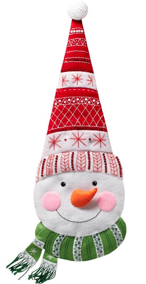 DIY Bucilla Nordic Snowman Christmas Holiday Winter Felt Wall Hanging Kit 86871
