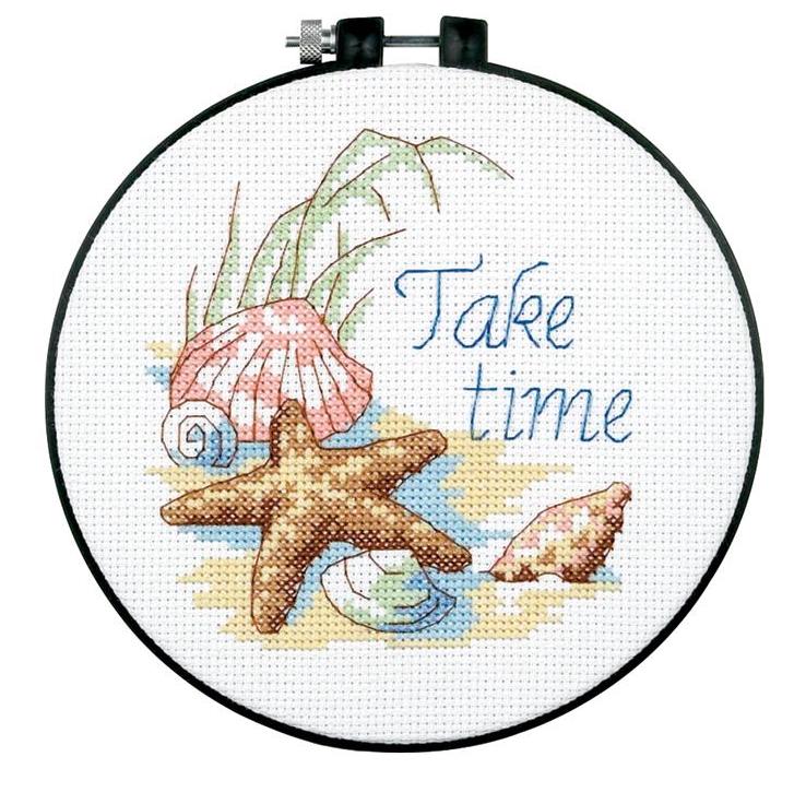DIY Dimensions Take Time Ocean Shells Summer Counted Cross Stitch Kit 73060