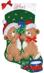 DIY Open Design Works Teddy Bear Fun Christmas Holiday Felt Stocking Kit 5230