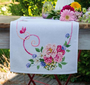 DIY Vervaco Classic Flower Spring Counted Cross Stitch Table Runner Kit