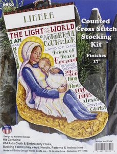DIY Design Works Mother Child Christmas Counted Cross Stitch Stocking Kit 6850