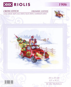 DIY Riolis To the Holidays Truck Christmas Eve Counted Cross Stitch Kit 1906