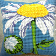Load image into Gallery viewer, DIY Collection D&#39;Art Marguerite Flower Needlepoint 16&quot; Pillow Top Kit