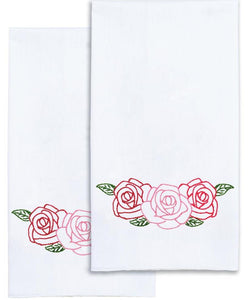 DIY Jack Dempsey Rose Flower Spring Stamped Cross Stitch Guest Hand Towel Kit