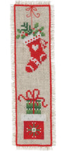 Load image into Gallery viewer, DIY Vervaco Christmas Motif Holiday Reading Bookmark Counted Cross Stitch Kit