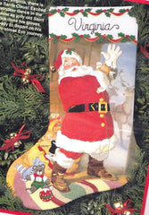 DIY Dimensions Saint Nicholas Christmas Eve Santa Toys Crewel Stocking Kit 8077