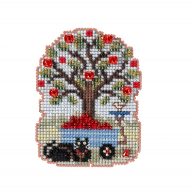 DIY Mill Hill Apple Harvest Fall Bead Cross Stitch Magnet Ornament Kit
