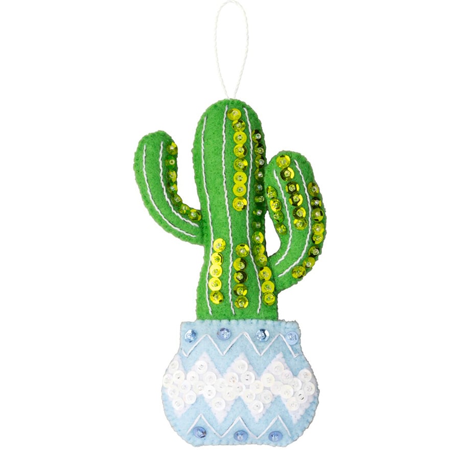house plant christmas ornament Bucilla Felt Ornaments Applique Kit Set Of 6