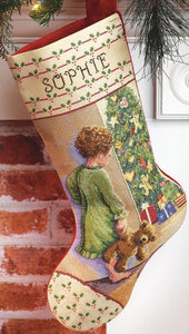 DIY Janlynn Christmas Morning Child Counted Cross Stitch Stocking Kit 015-0238
