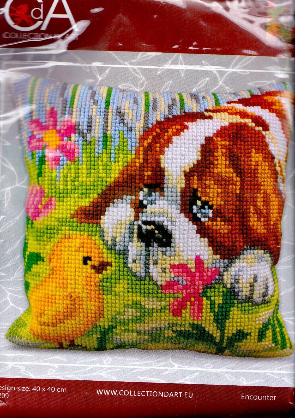DIY Collection D'Art Puppy Dog Chick Cross Stitch Needlepoint 16