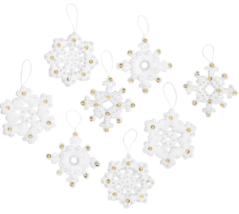 DIY Bucilla Elegant Christmas Snowflakes Holiday Felt Ornaments Kit 86984E
