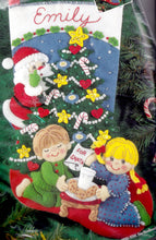 Load image into Gallery viewer, DIY Bucilla Cookies for Santa Christmas Eve Felt Applique&#39; Stocking Kit 83391