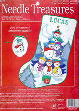 Load image into Gallery viewer, DIY Snowbabies Snowman Winter Christmas Counted Cross Stitch Stocking Kit 08539