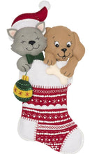 Load image into Gallery viewer, DIY Bucilla Christmas Pets Dog Cat Puppy Kitten Felt Wall Hanging Kit 86914E