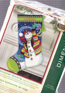 DIY Dimensions Happy Snowman Whimsical Christmas Needlepoint Stocking Kit 09143