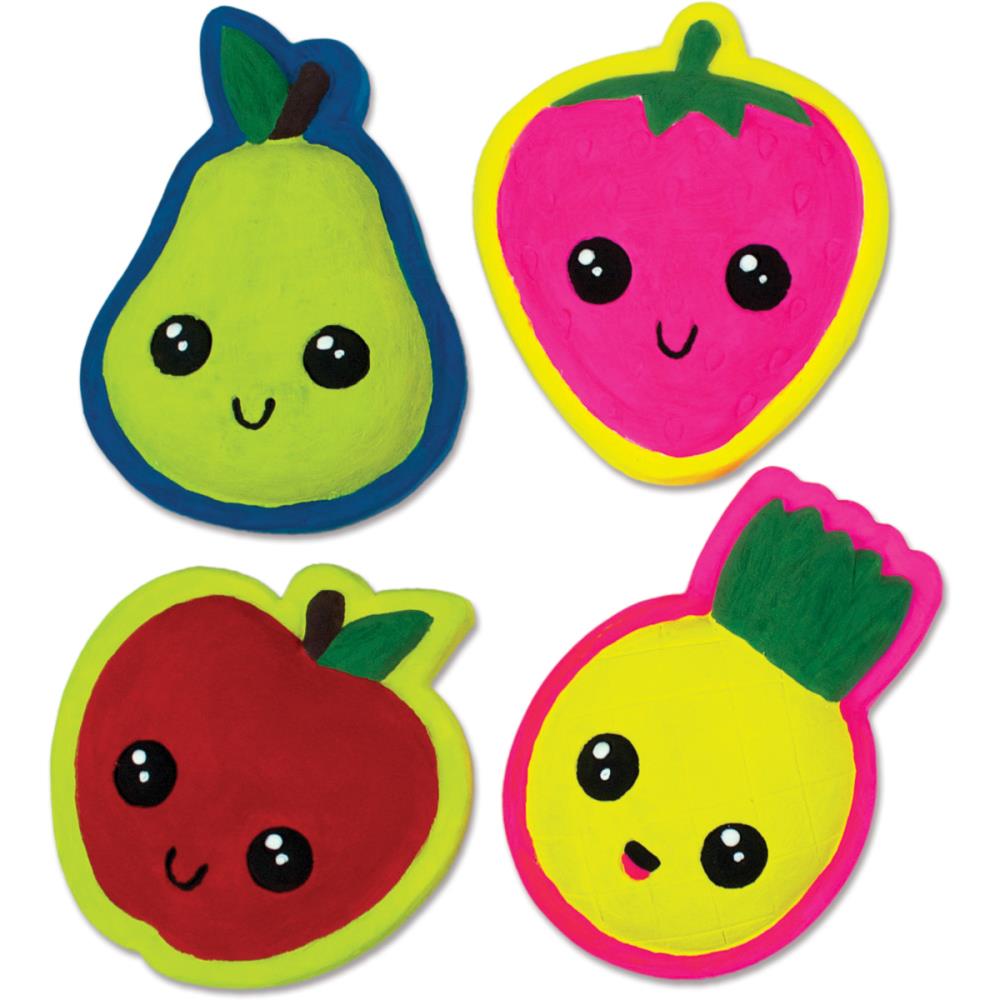 DIY Spark Fruit Apple Pear Kids Plaster Magnets Painting Kit School Project