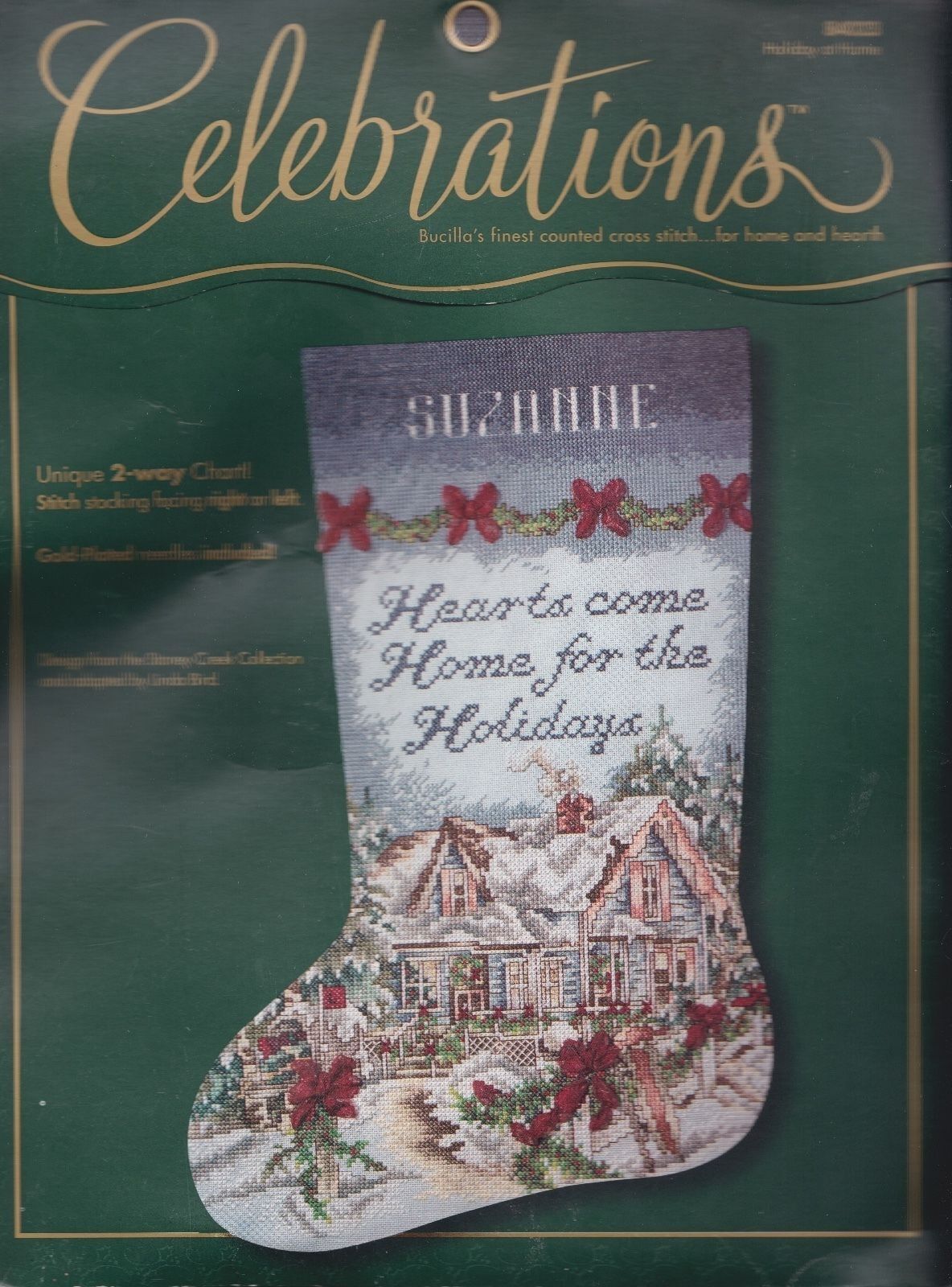 DIY Bucilla Holiday at Home Christmas Counted Cross Stitch Stocking Kit 84023