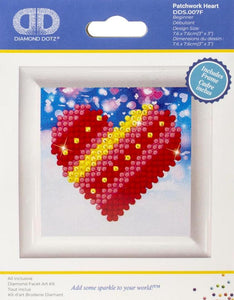 DIY Diamond Dotz Patchwork Heart Love Kids Beginner Facet Art Craft Kit w Frame