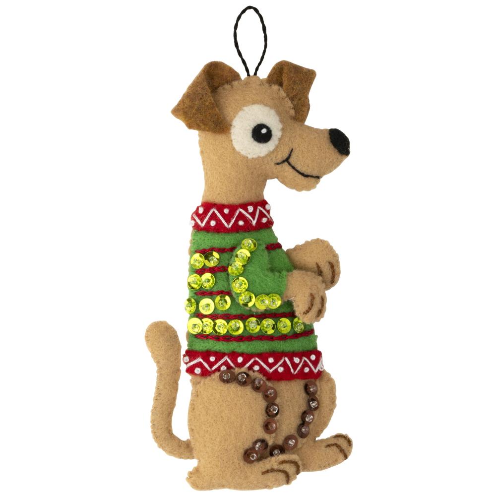 DIY Bucilla Dogs in Ugly Sweaters Puppies Christmas Tree Ornament Kit 89295E