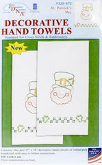 DIY Jack Dempsey St Patricks Day Shamrock Stamped Cross Stitch Hand Towel Kit