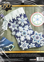 DIY Bucilla Sparkle Snowflakes Winter Snow Christmas Felt Stocking Kit 86709