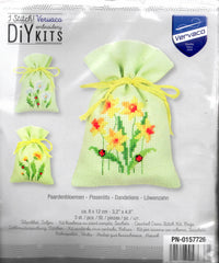 DIY Dandelions Potpourri Favor Gift Bag Counted Cross Stitch Kit set/3