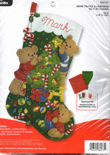 Load image into Gallery viewer, DIY Bucilla Bear Family Decorating Tree Christmas Felt Stocking Kit 86973E