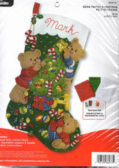 DIY Bucilla Bear Family Decorating Tree Christmas Felt Stocking Kit 86973E
