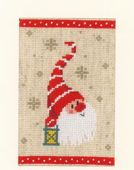 DIY Vervaco Christmas Cards Craft Gnomes Elves Santa Counted Cross Stitch Kit 1