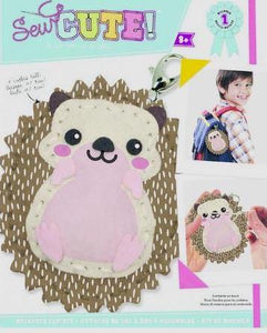 DIY Sew Cute Hedgehog Kids Beginner Starter Felt Backpack Clip Kit School Craft