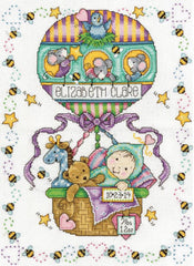DIY Tobin Ballon Ride Baby Birth Record Gift Counted Cross Stitch Kit 21733