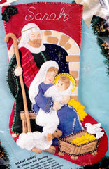 DIY Bucilla Silent Night Manger Nativity Christmas Felt Stocking Kit 83007