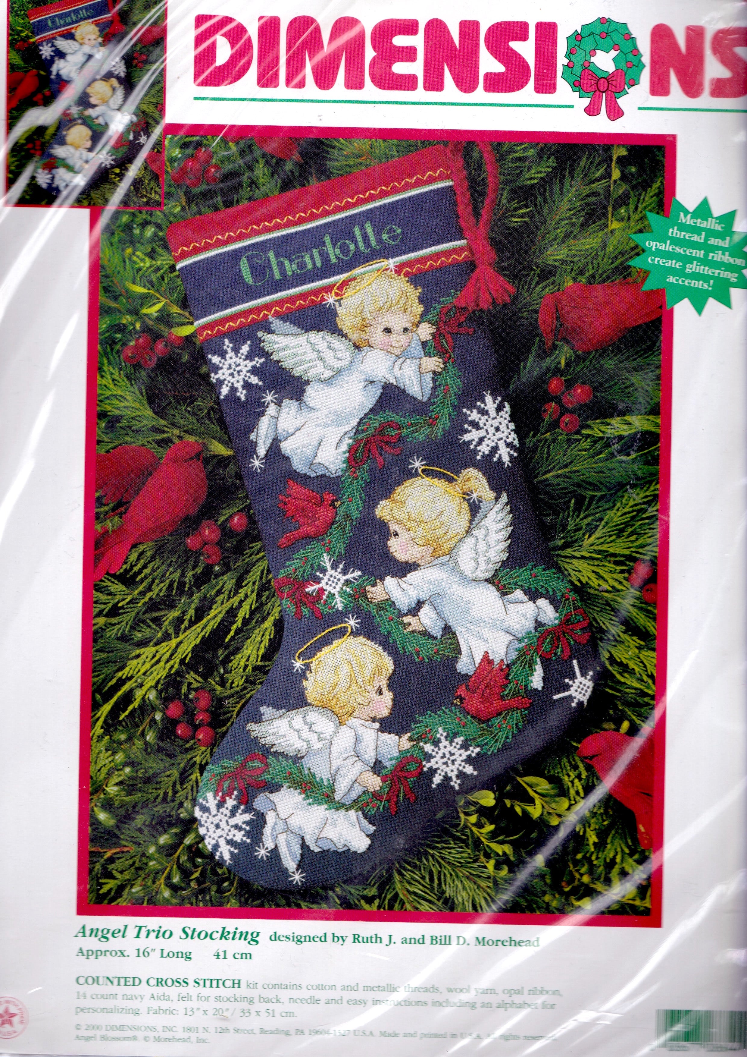 Dimensions Counted Cross Stitch Stocking Kit - Jolly Trio