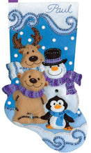 Load image into Gallery viewer, DIY Design Works Winter Friends Snowman Penguin Christmas Felt Stocking Kit 5260