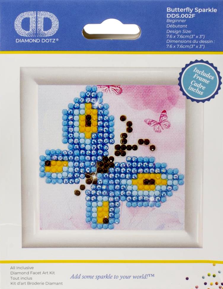 DIY Diamond Dotz Butterfly Sparkle Kids Beginner Facet Art Craft Kit with Frame